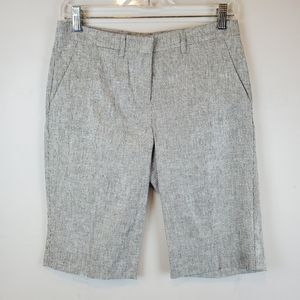 New York & Co Striped Linen Shorts Size 2 Womens NWT Gray & Black Beach Summer